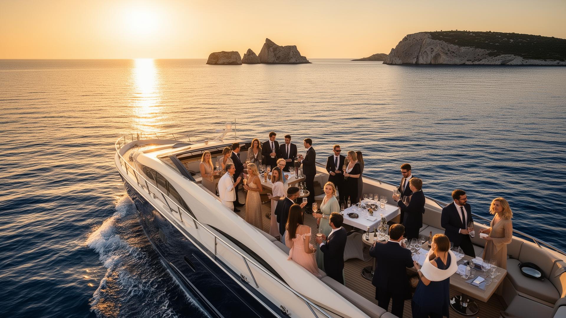 Yacht Cassiopea al tramonto